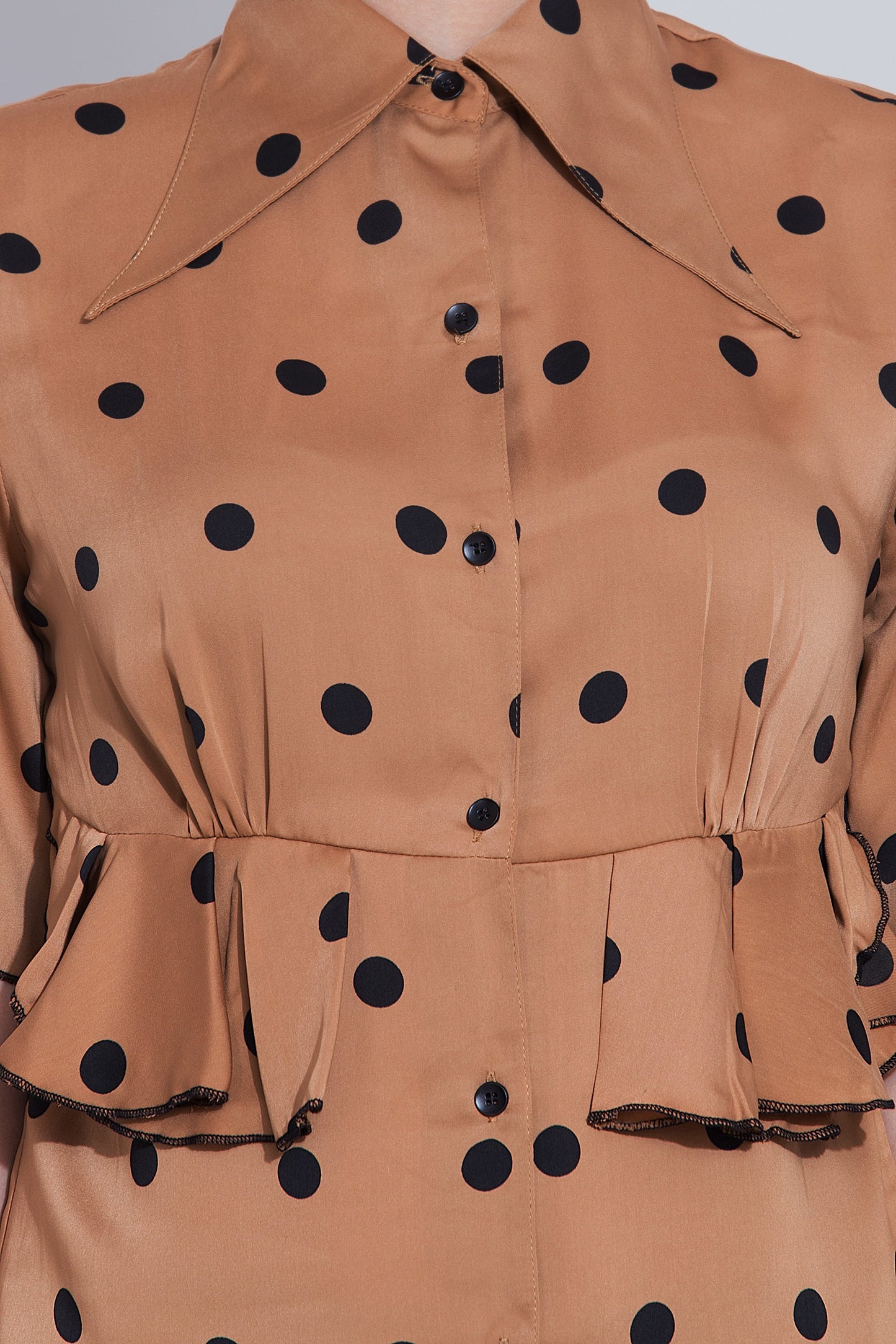 Cinnamon polka blouse