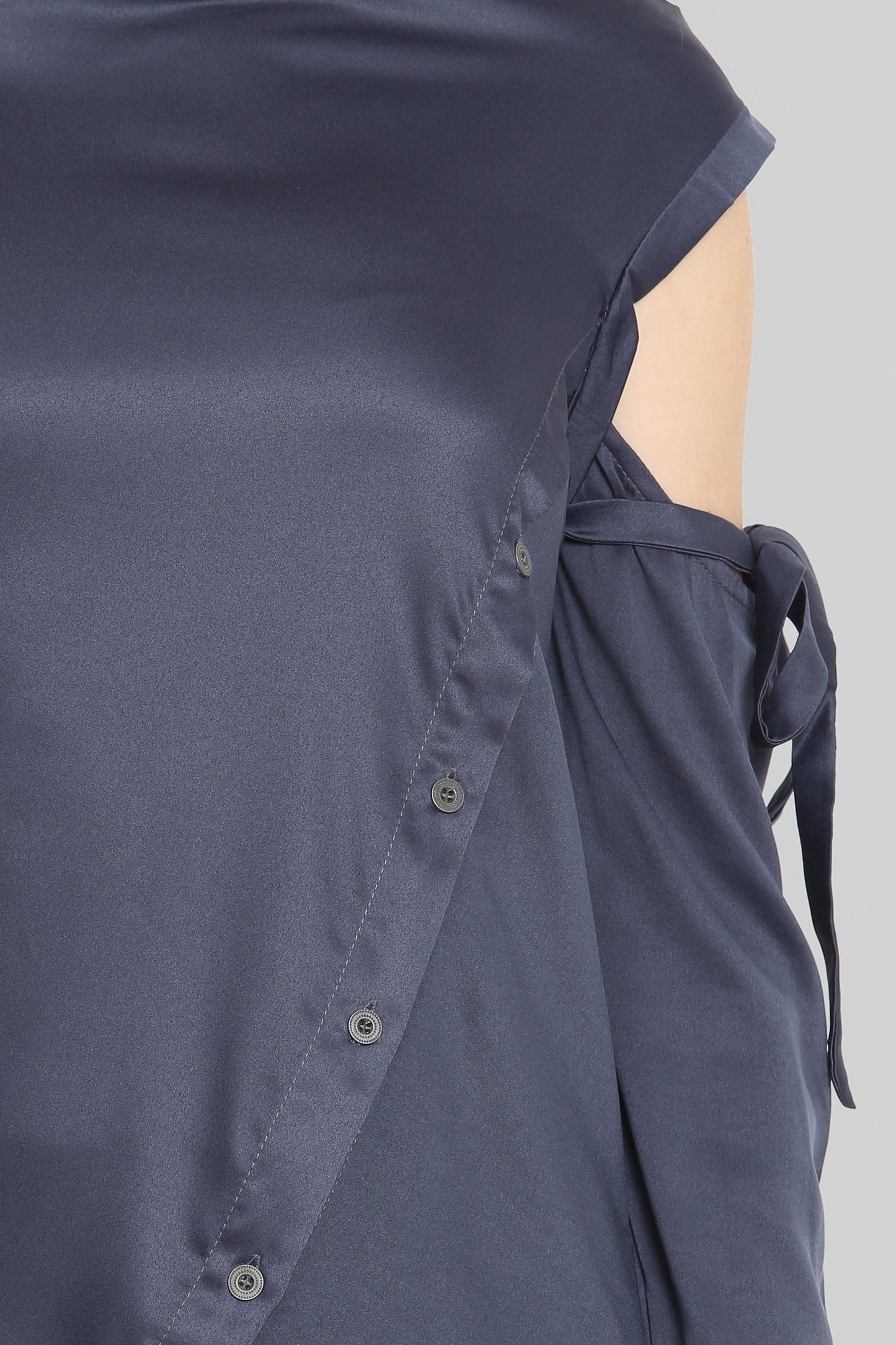 Grey funk cowl neck top