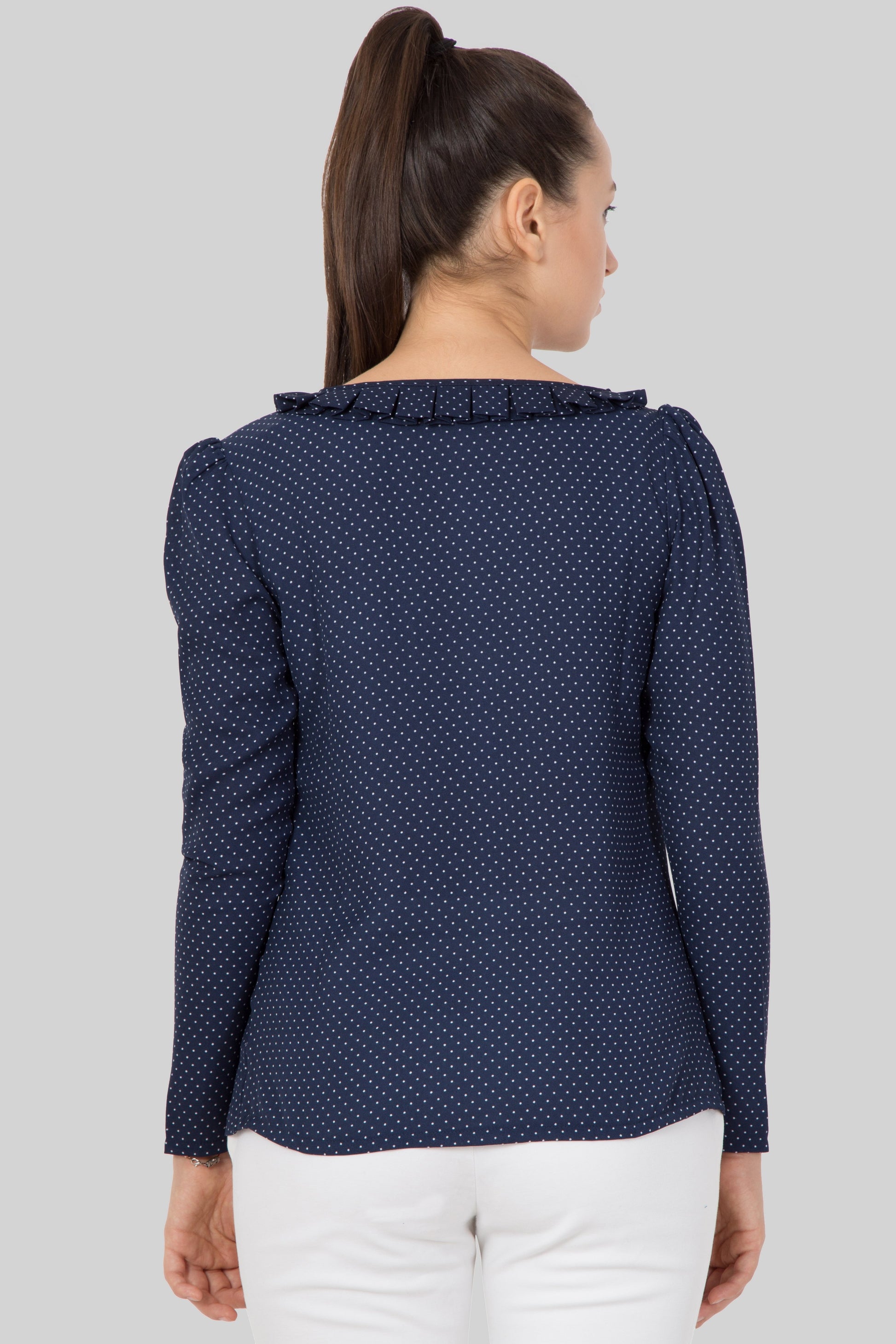 Polka Dot Slant Button Top For Girls - sewandyou.com