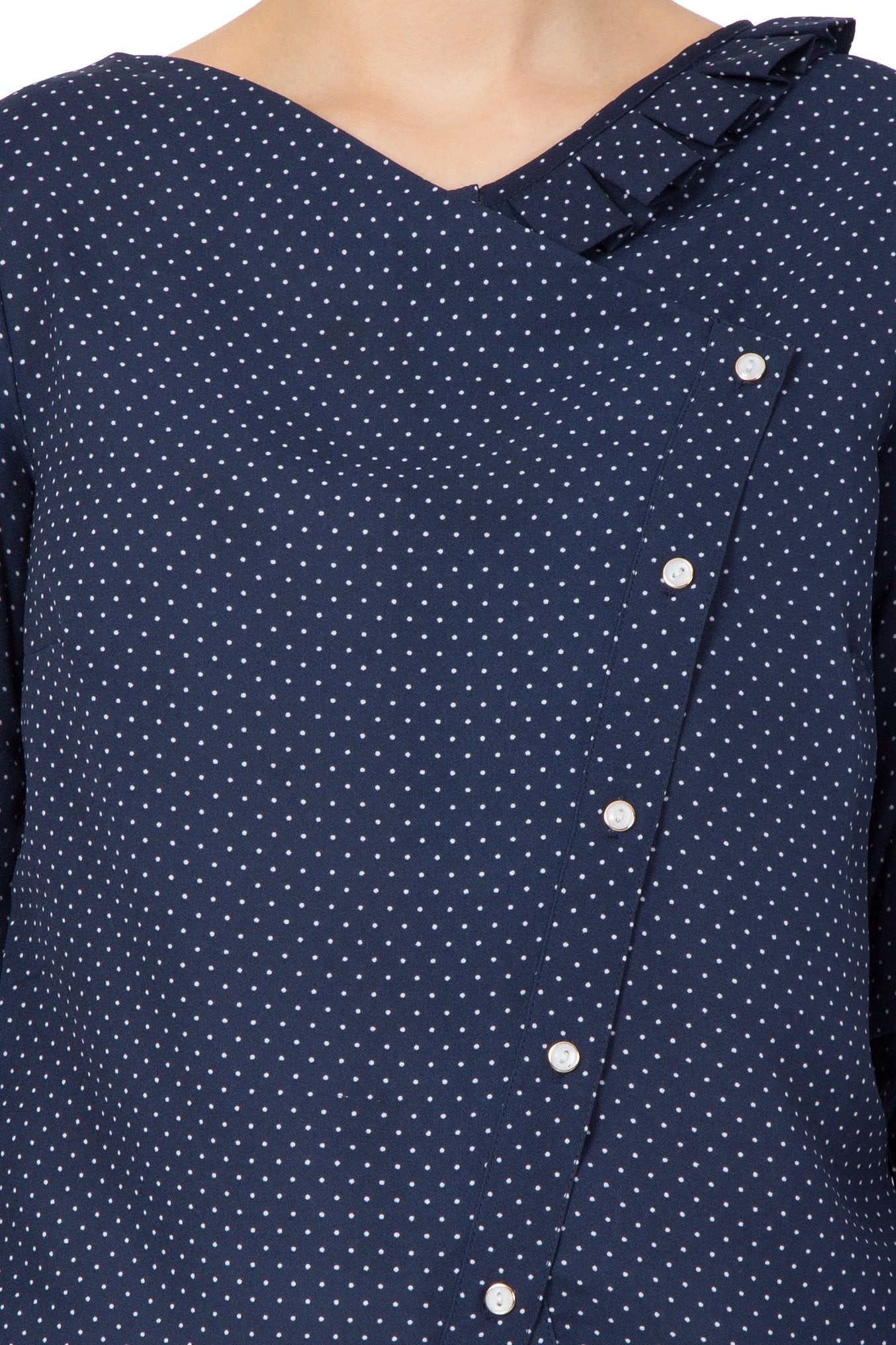 Polka Dot Slant Button Top - sewandyou.com
