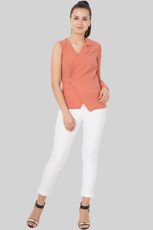 Pink Half Blazer Top - Sewandyou.com