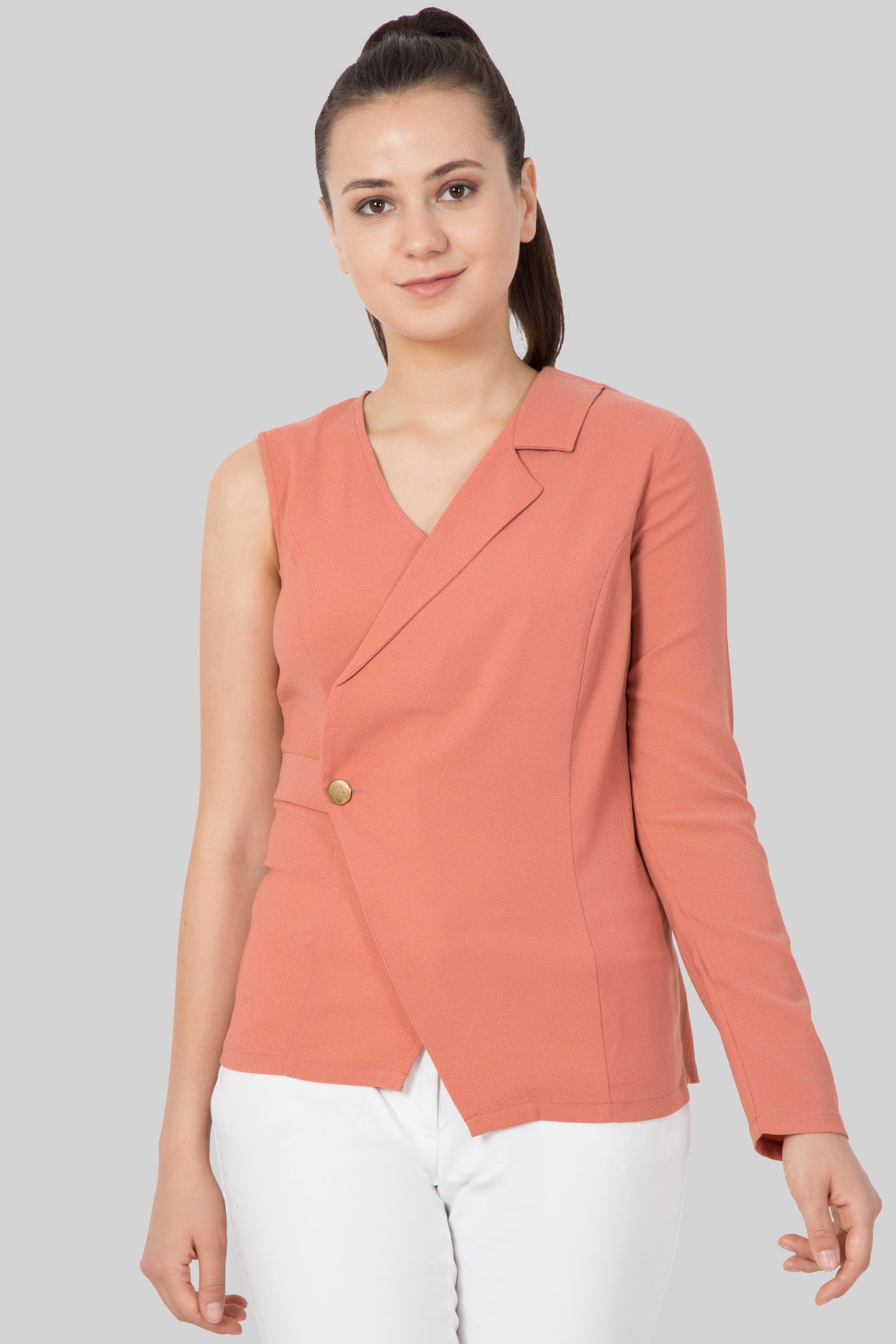 Pink Half Blazer Top For Girls- Sewandyou.com