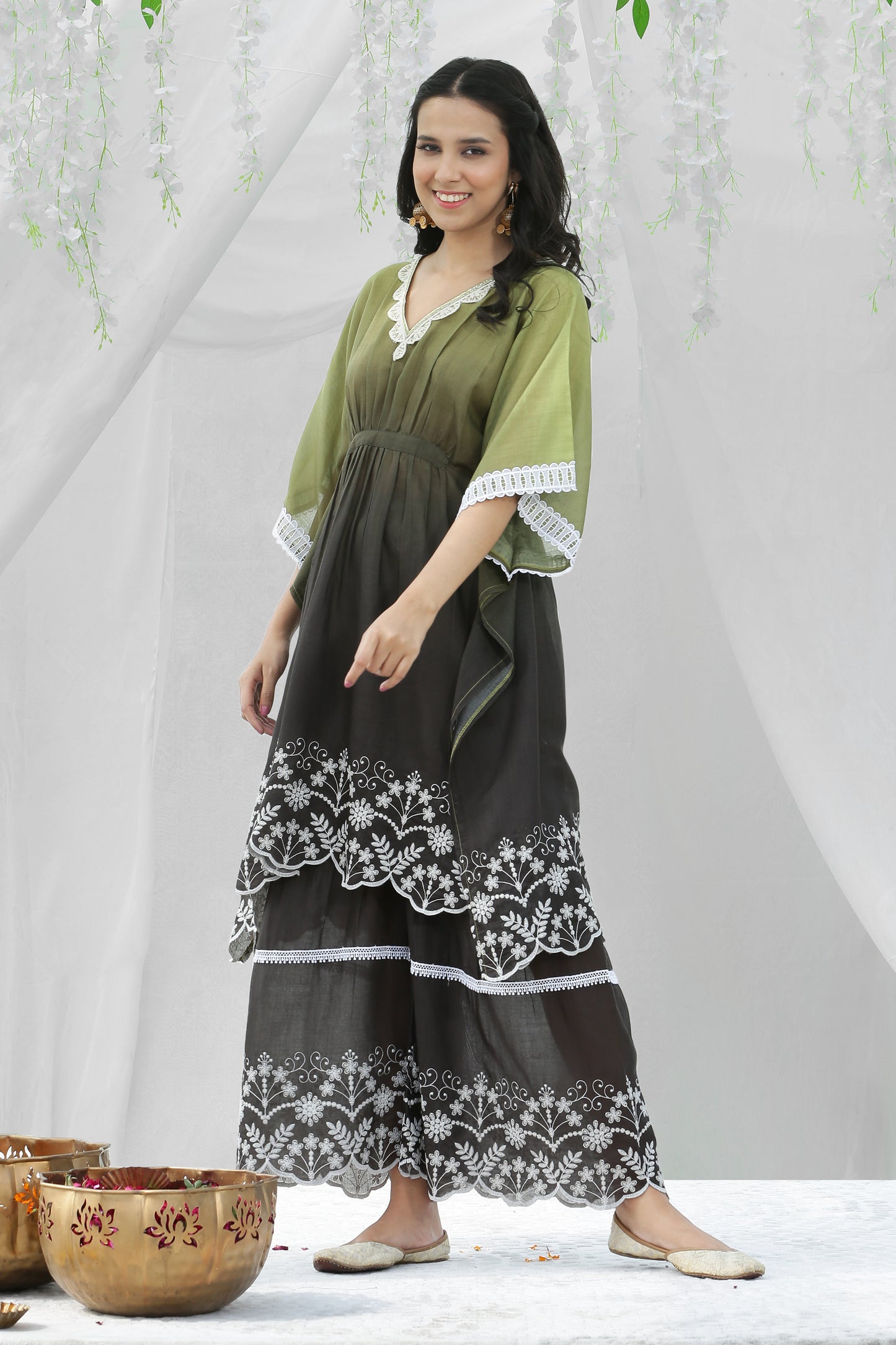 Moss Ombre Kaftan Set