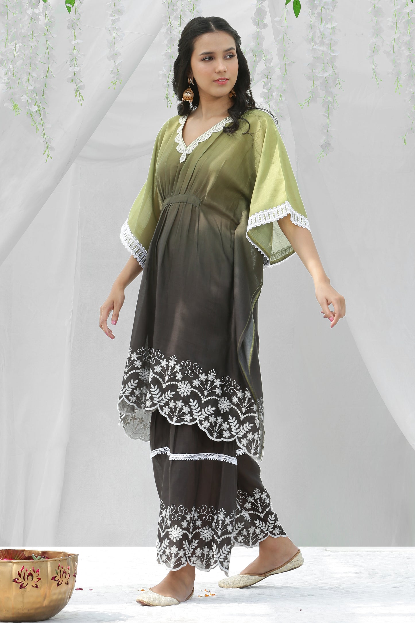Moss Ombre Kaftan Set