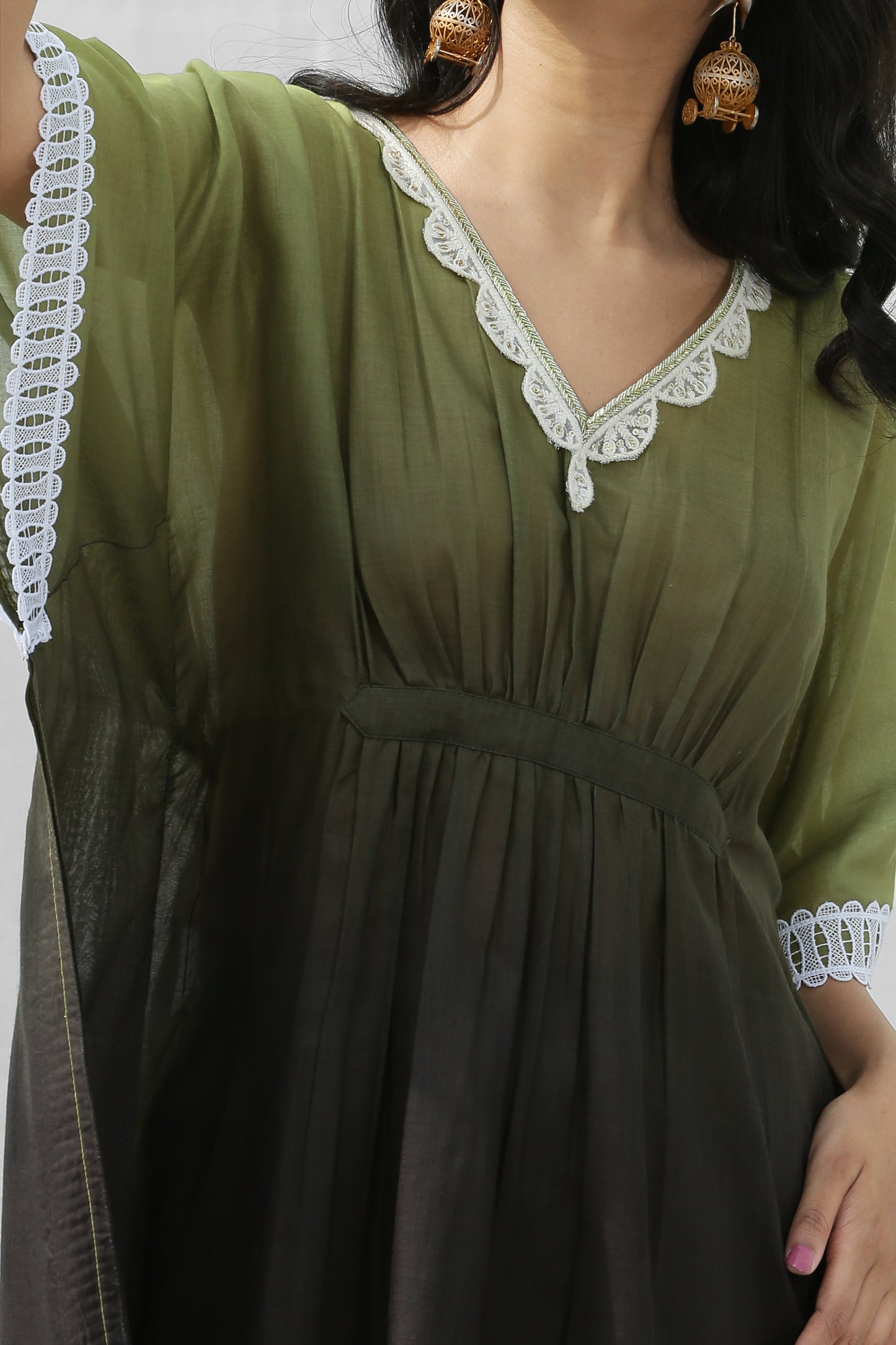 Moss Ombre Kaftan Set