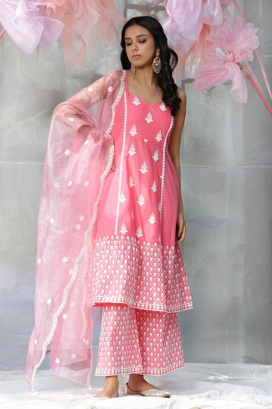 Rouge Pink Halter Suit Set