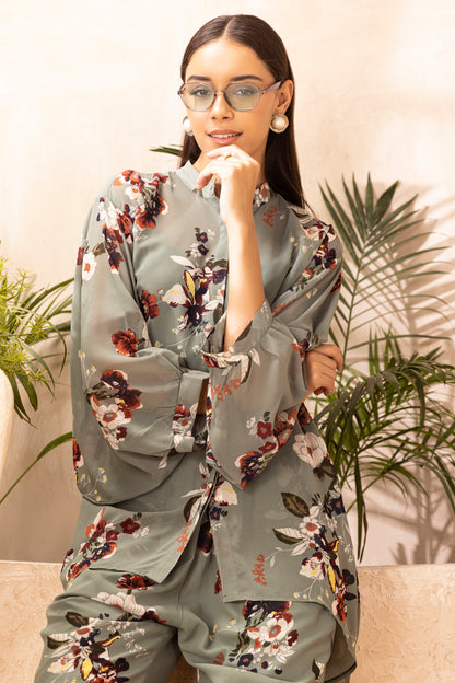 Sage Green FLORAL PRINTED CO-ORD SET
