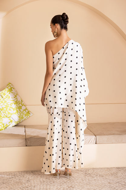 Cream Polka Dot Indie-Fusion Set