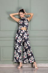 Black Motif Printed Fusion Co-ord Set