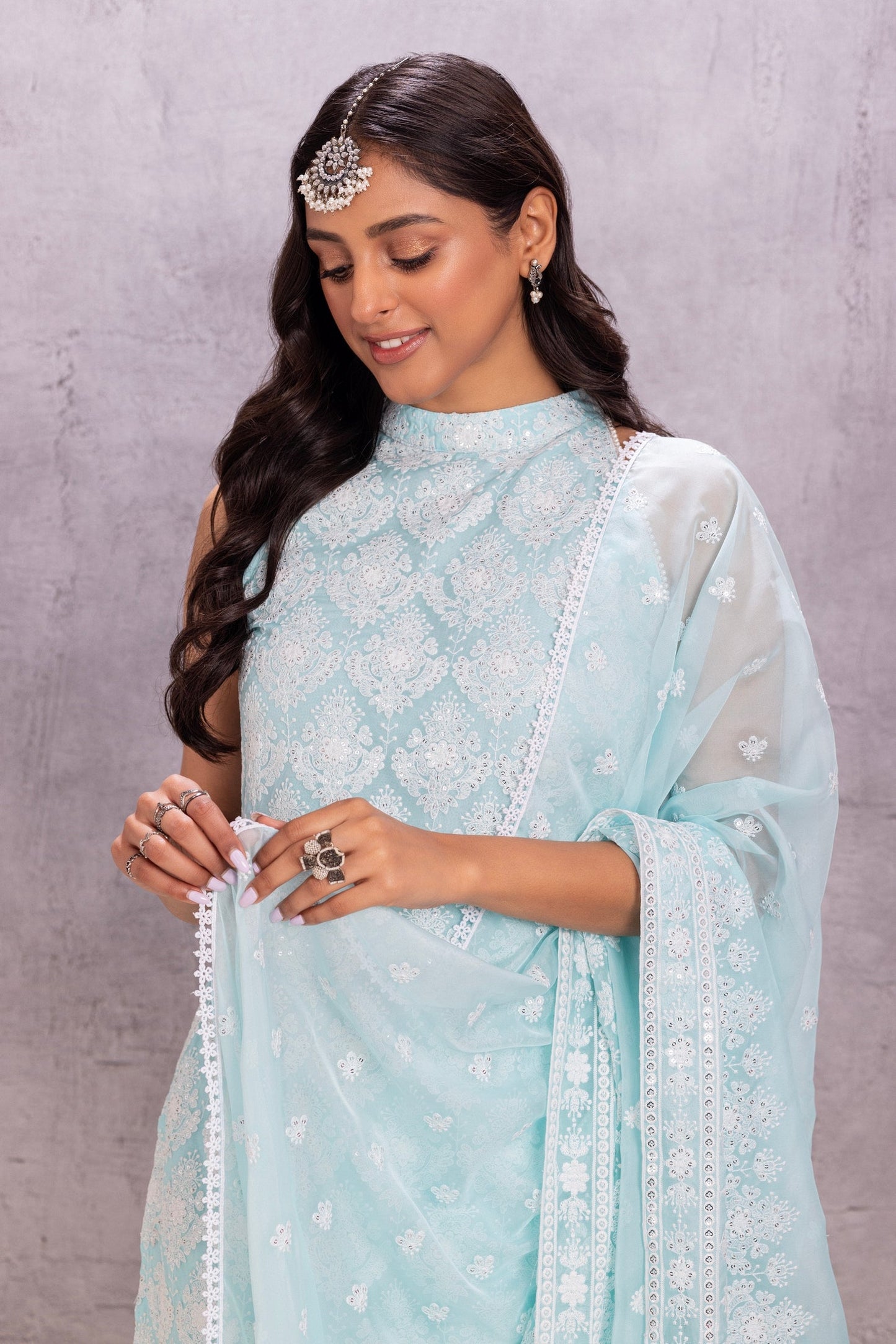 PASTEL AQUA HALTER DUPATTA