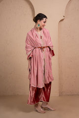 ONION PINK VELVET DUPATTA