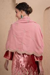 ONION PINK VELVET DUPATTA