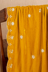 MUSTARD GOLD EMBROIDERED VELVEL DUPATTA