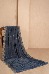 GREY EMBROIDERED VELVET DUPATTA