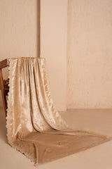 BEIGE AND GOLD EMBROIDERED VELVET DUPATTA