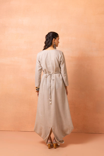 Khaki Bohemian Long Jumpsuit Drape Dress