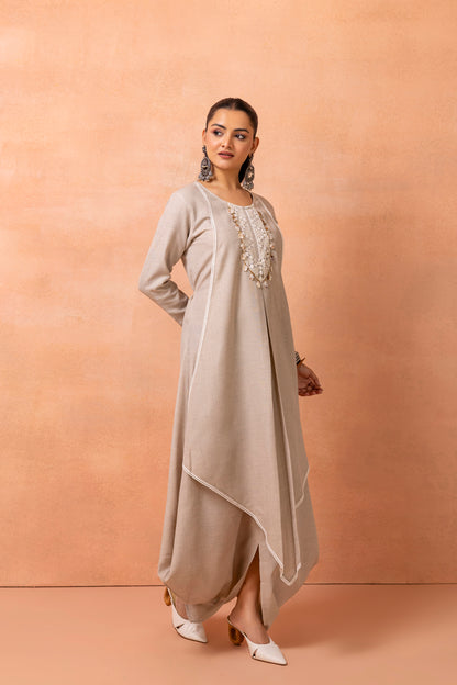 Khaki Bohemian Long Jumpsuit Drape Dress