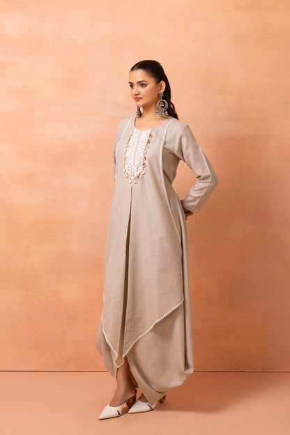 Khaki Bohemian Long Jumpsuit Drape Dress