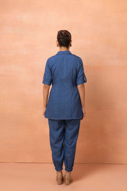 Denim Weave Style Co-Ord Set