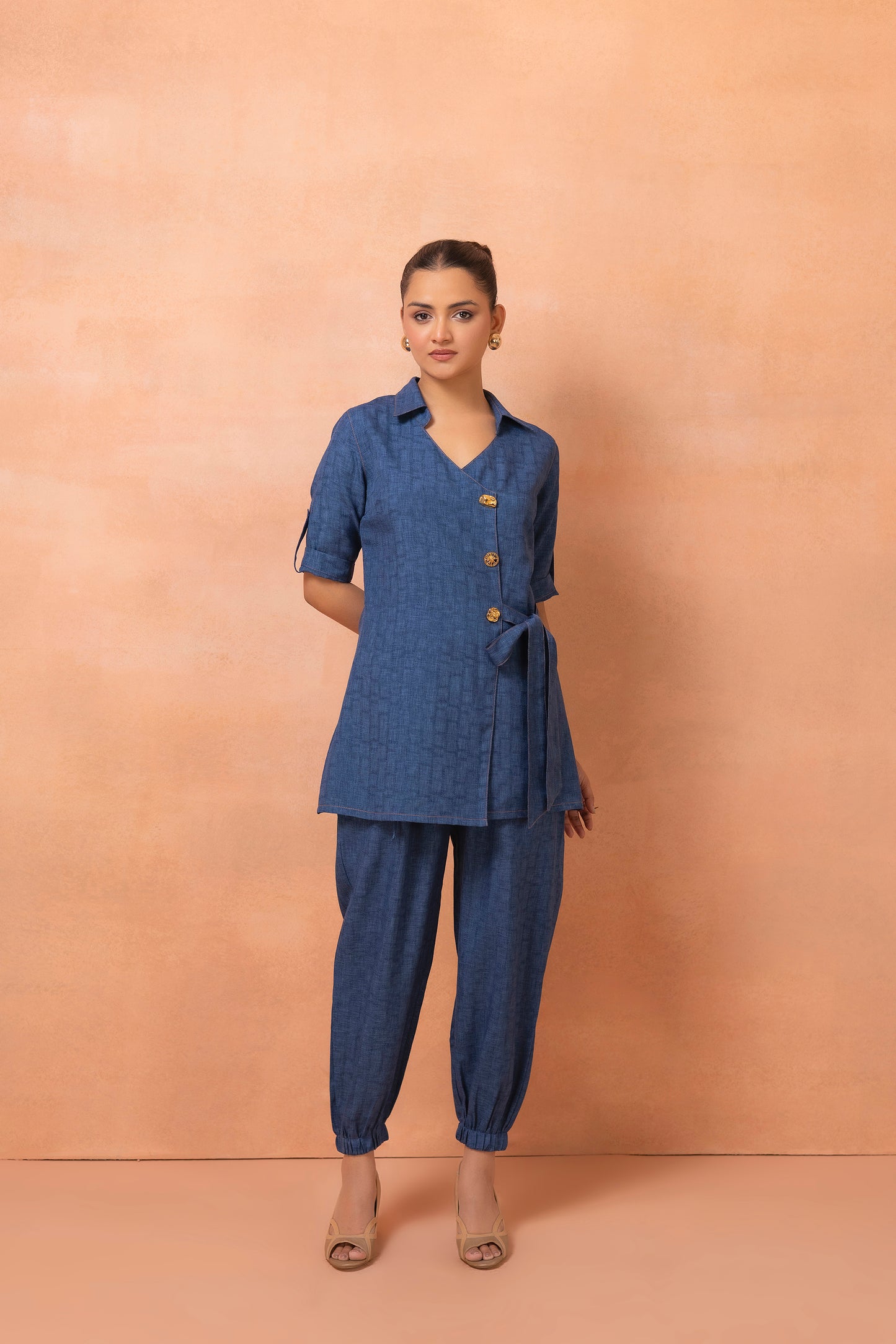 Denim Weave Style Co-Ord Set