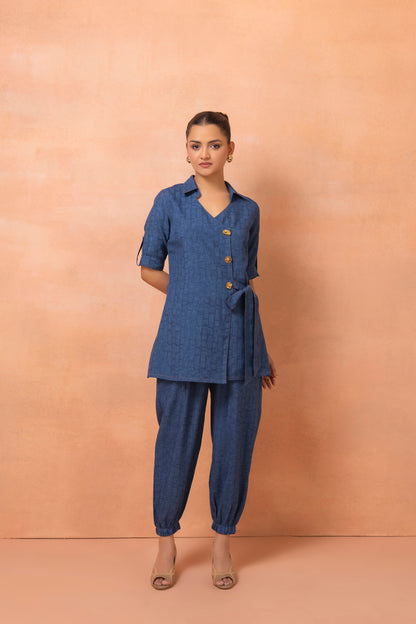 Denim Weave Style Co-Ord Set