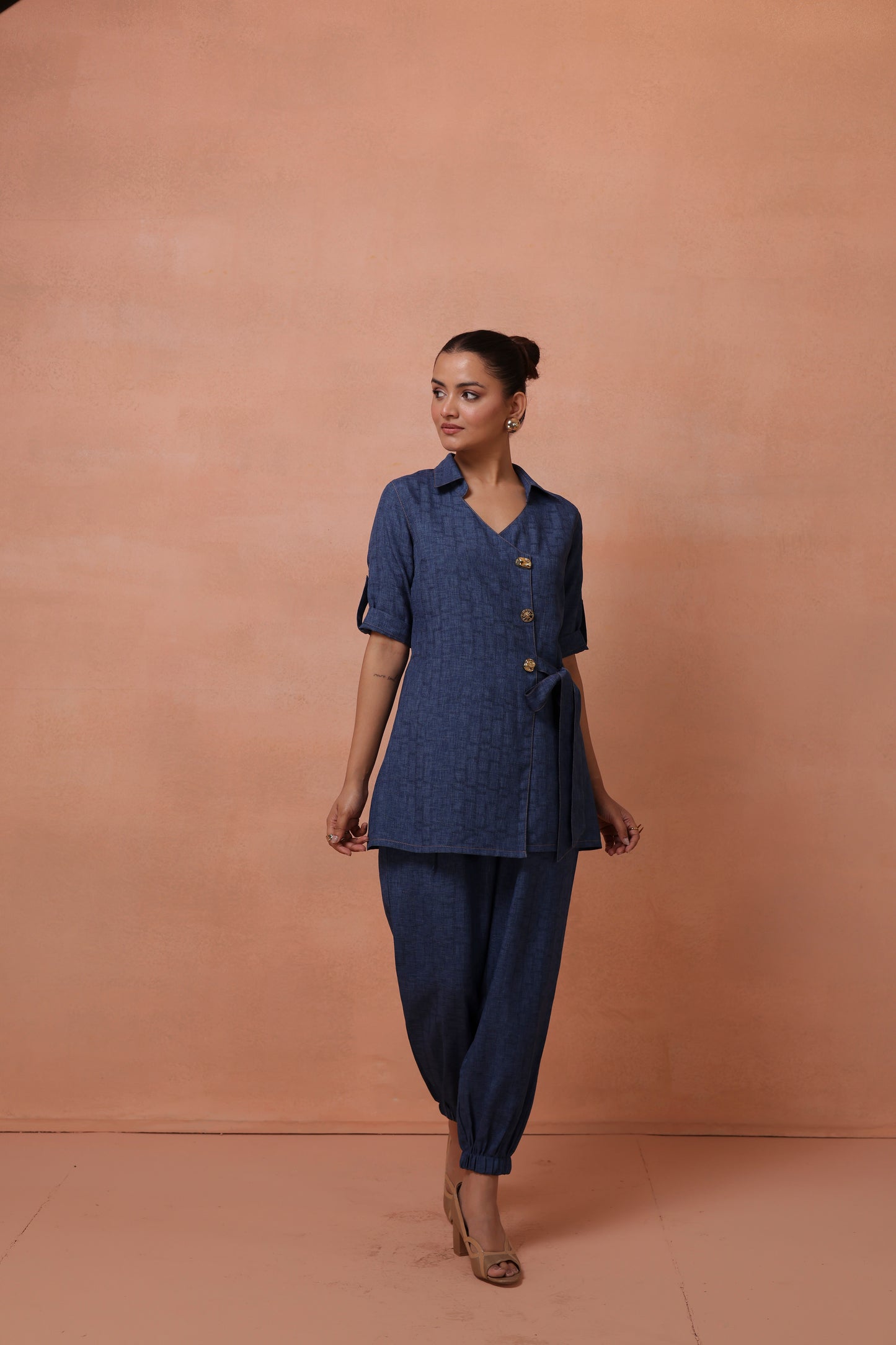 Denim Weave Style Co-Ord Set