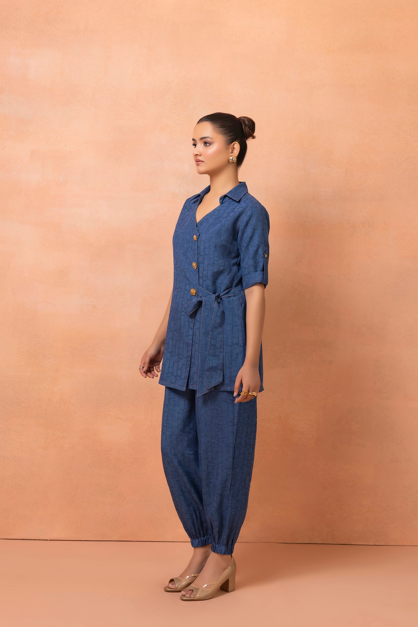 Denim Weave Style Co-Ord Set