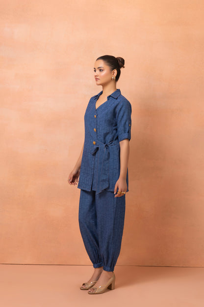 Denim Weave Style Co-Ord Set