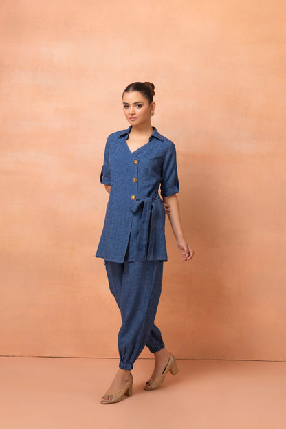Denim Weave Style Co-Ord Set