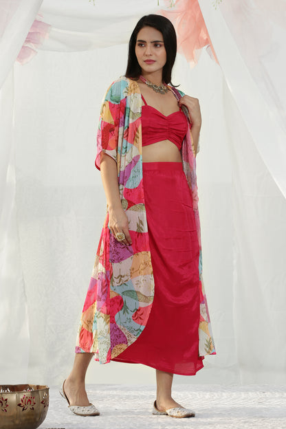 Hot Pink Co-ord with Cape