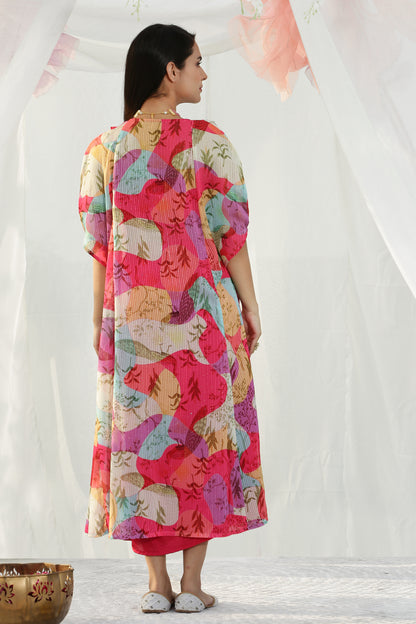 Hot Pink Co-ord with Cape