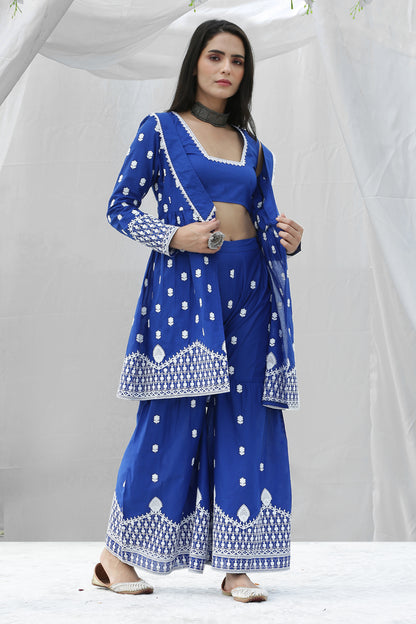 Royal Chikankari Indo-Western Set