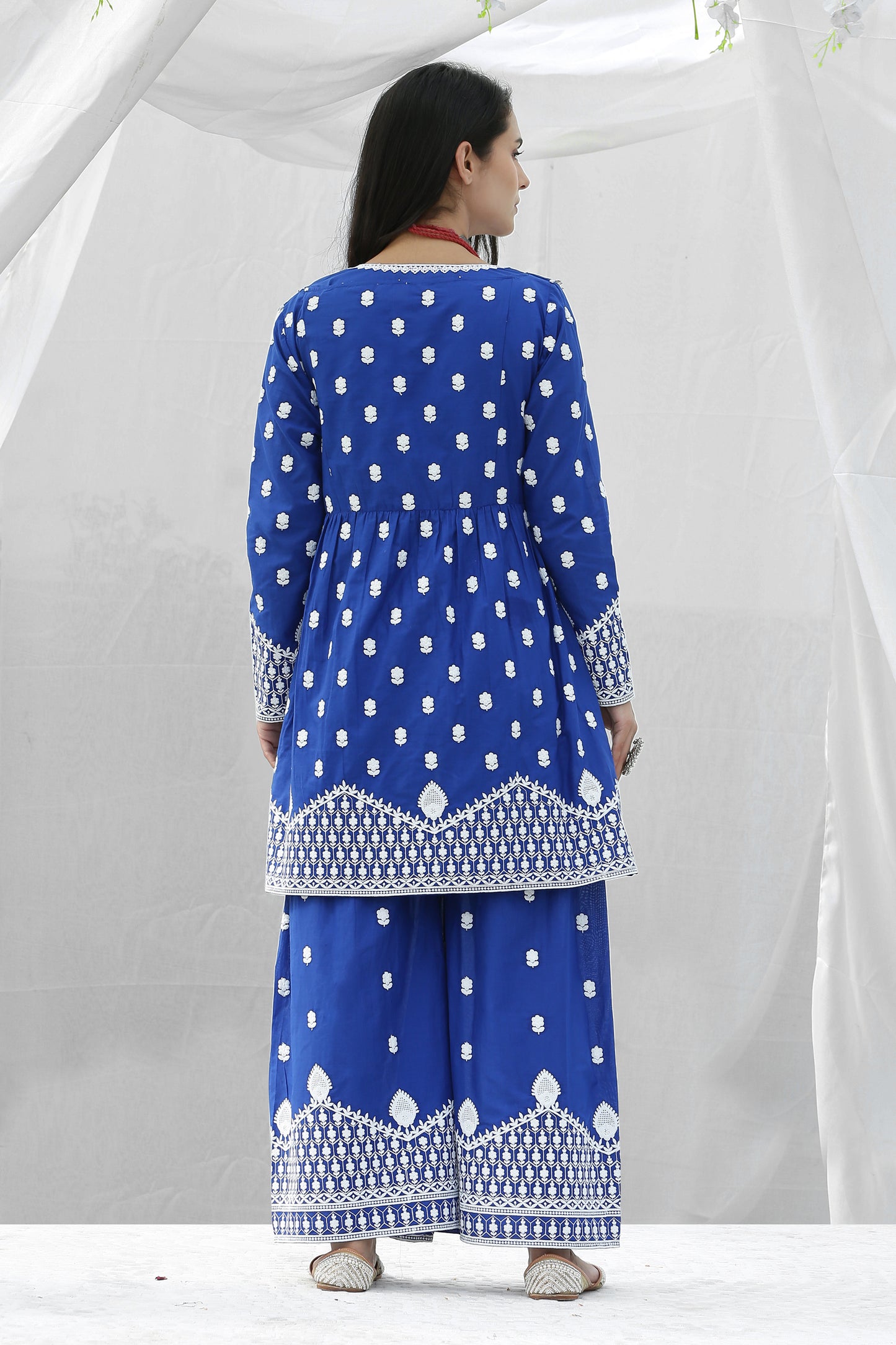 Royal Chikankari Indo-Western Set