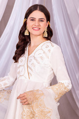 Cream and Gold Angrakha Suit Set