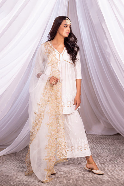 Ivory and Gold Short Suit Set