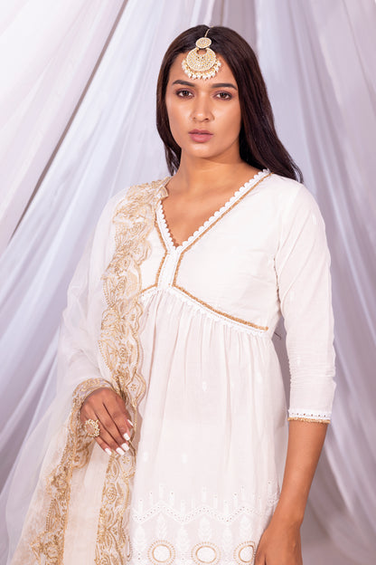 Ivory and Gold Short Suit Set