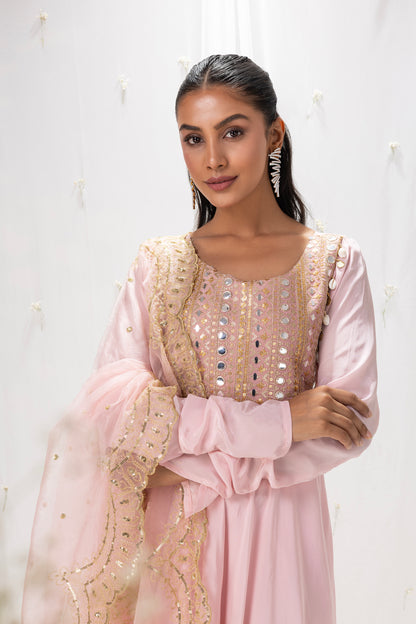 PINK SEQUENCE EMBROIDERED SUIT SET