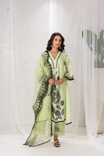 MINT GREEN FLORAL PRINTED PALAZZO