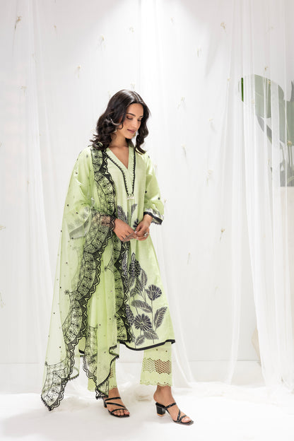 MINT GREEN FLORAL PRINTED PALAZZO