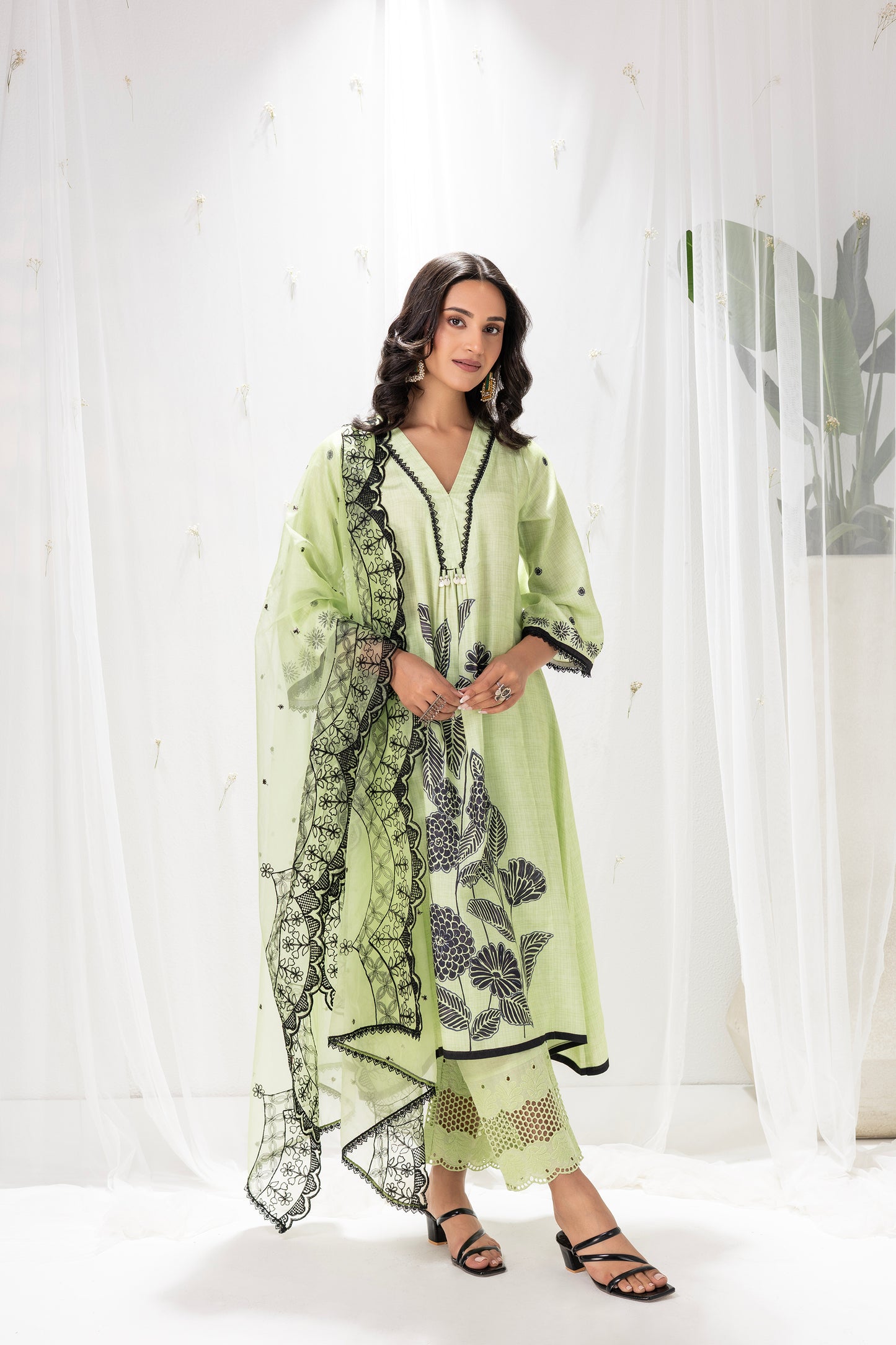 MINT GREEN FLORAL PRINTED PALAZZO