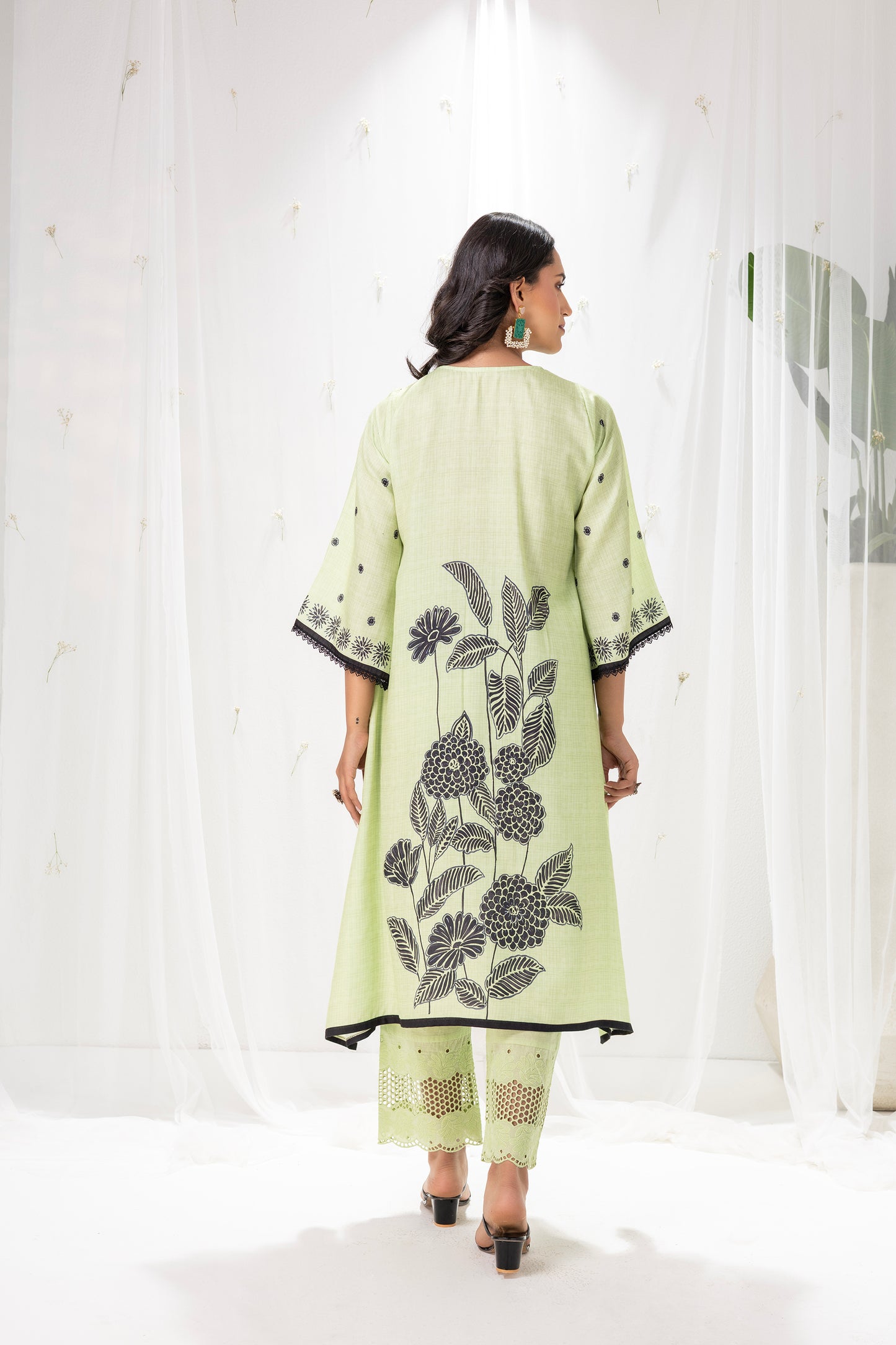 MINT GREEN FLORAL PRINTED PALAZZO