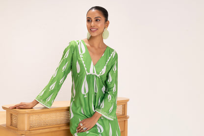 GREEN LEAF MOTIF KURTA SET