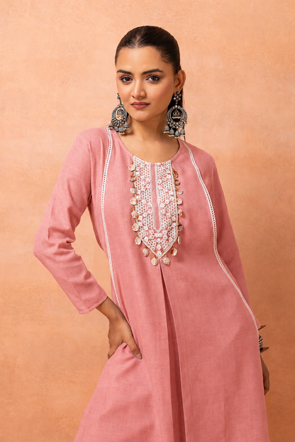 Pink Bohemian Long Jumpsuit Drape Dress