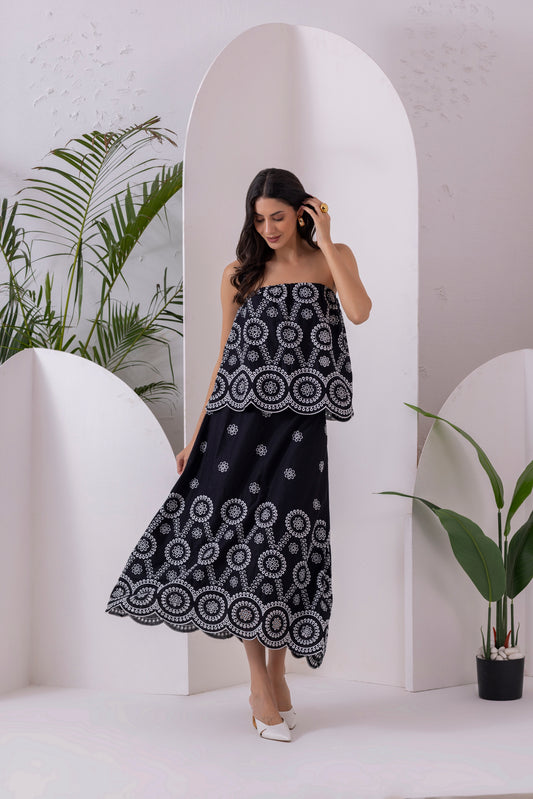 Black And White Tube Co-Ord Set