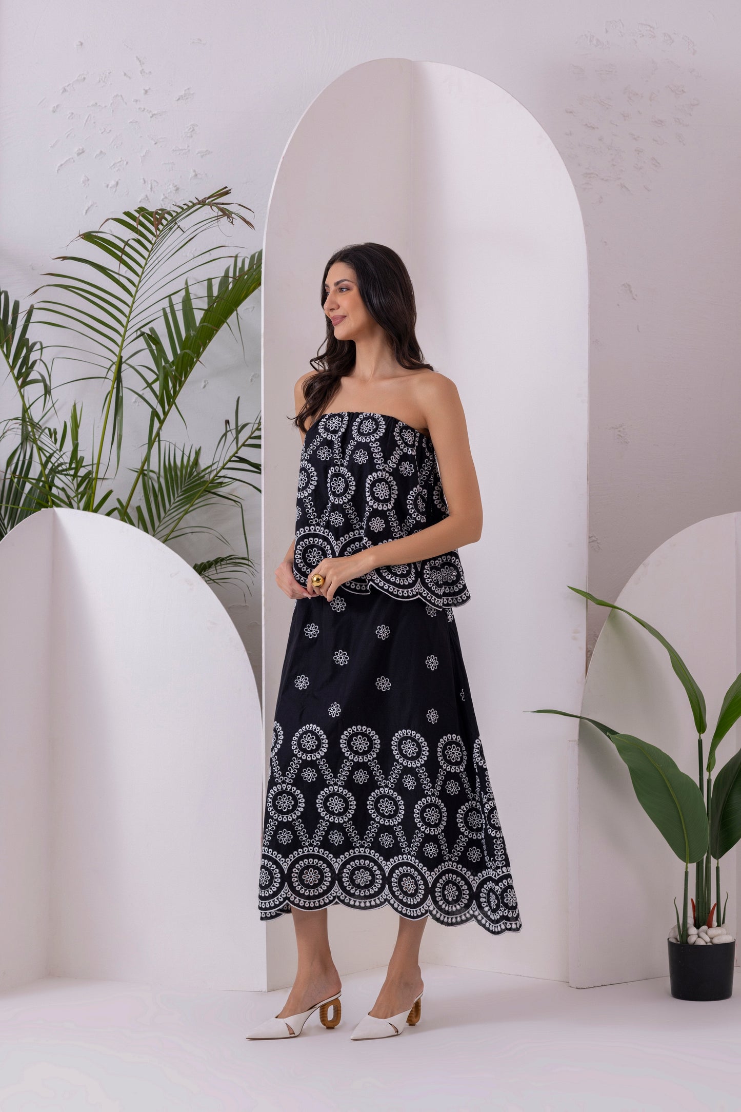 Black And White Tube Co-Ord Set