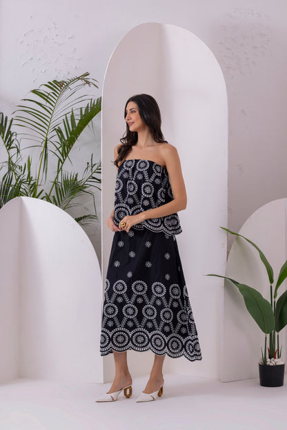 Black And White Tube Co-Ord Set