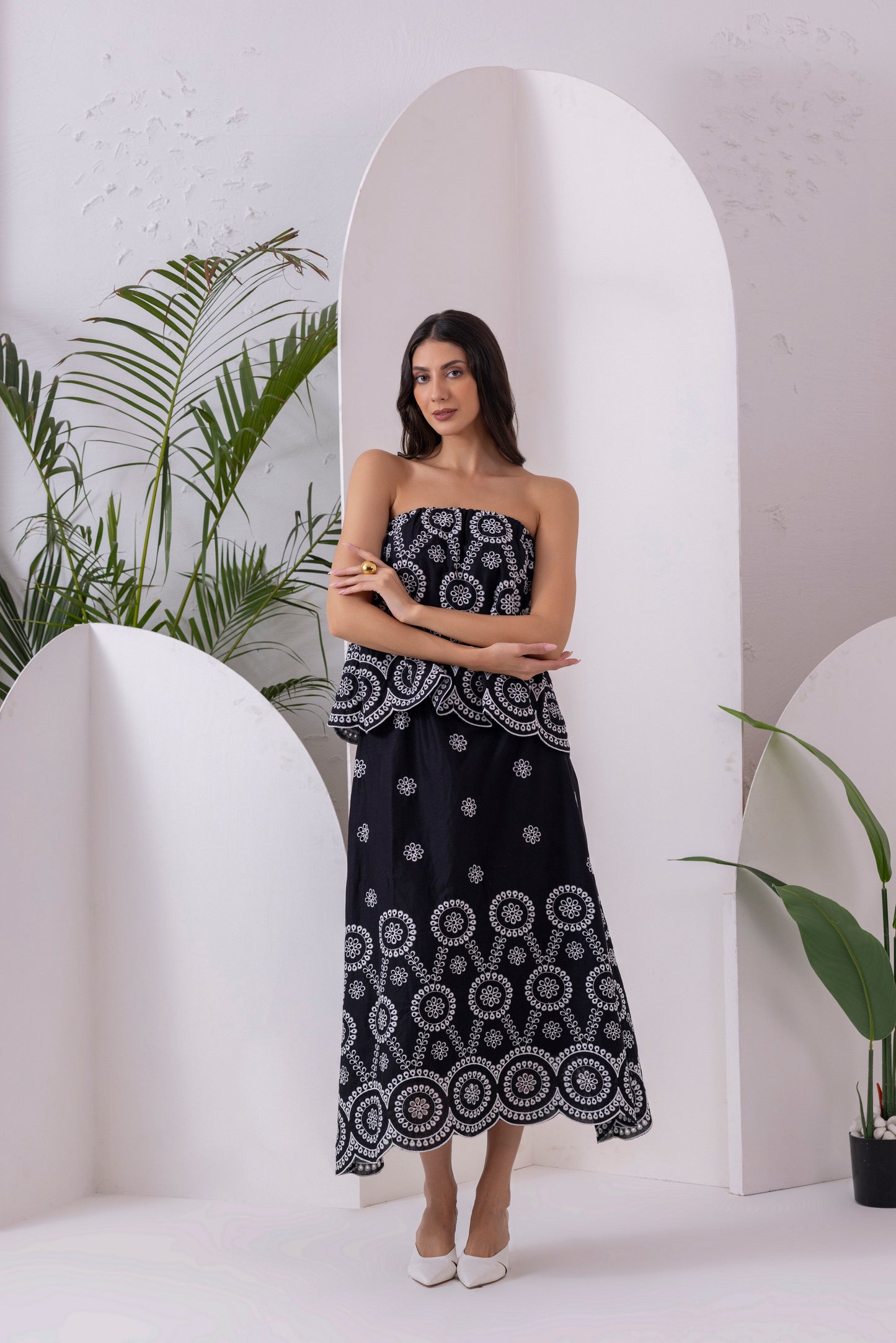 Black And White Tube Co-Ord Set