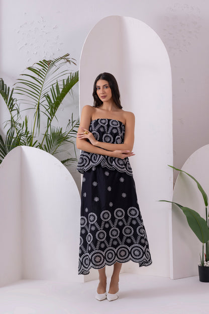 Black And White Tube Co-Ord Set