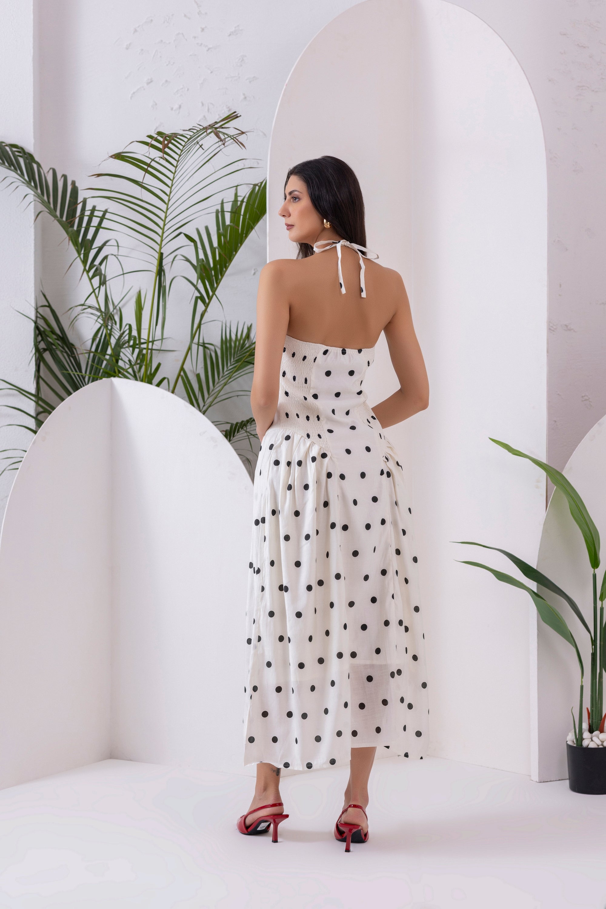 White Polka Dot Midi Dress – Sewandyou