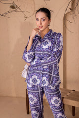 Indigo Geometrical Print Travel Co-ord Set